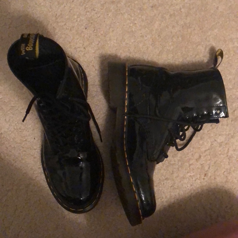 Shiny black Dr. Martens